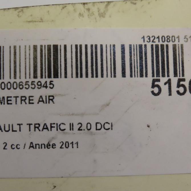 Debimetre air occasion RENAULT TRAFIC II Phase 2 08-2006->... 2.0 DCI 90ch 8200280060 7