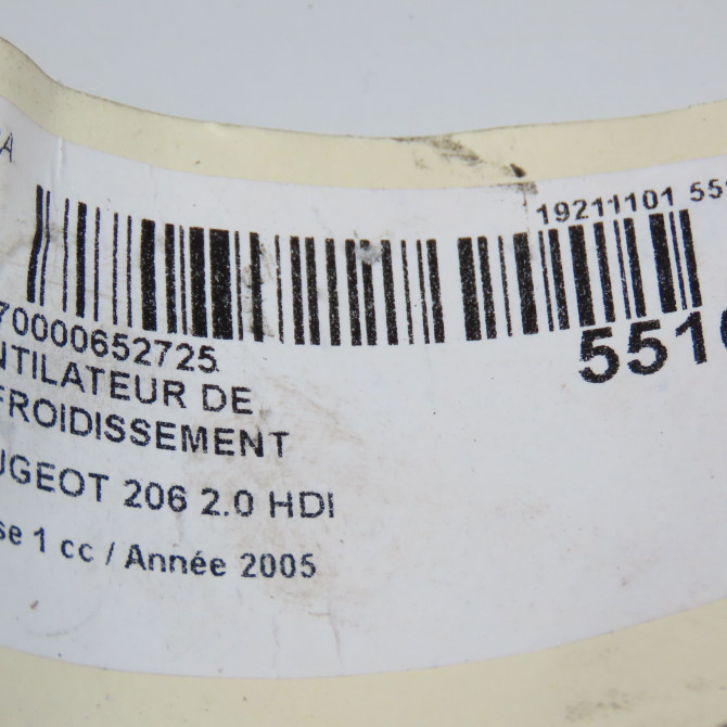 Ventilateur de refroidissement occasion PEUGEOT 206 Phase 1 09-1998->03-2009 2.0 HDI 1253R7 6