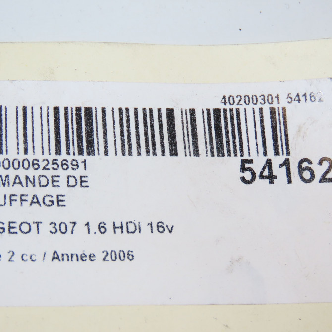 Commande de chauffage occasion PEUGEOT 307 Phase 2 06-2005->03-2008 1.6 HDI 16v 90ch 6451SN 8