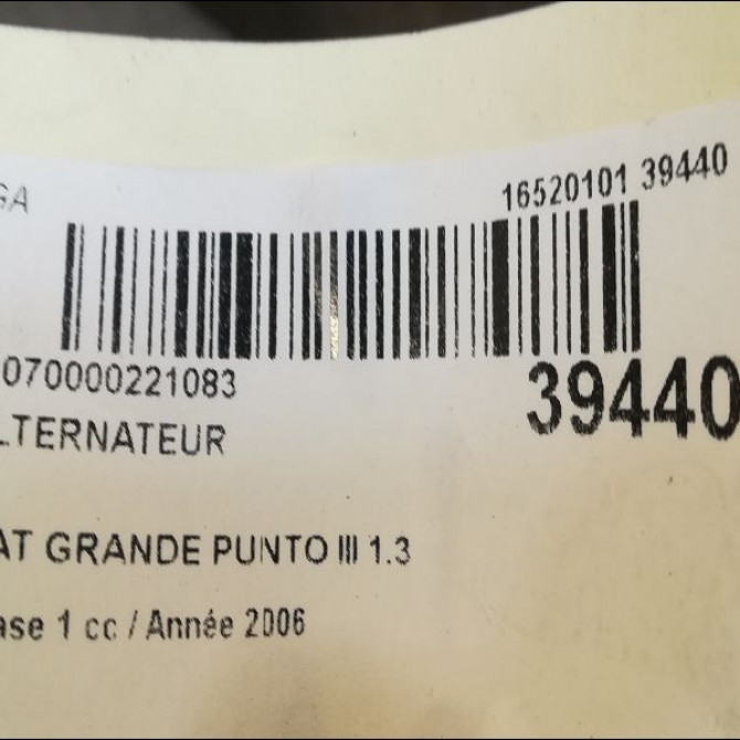 Alternateur occasion FIAT GRANDE PUNTO III Phase 1 09-2005->12-2013 1.3 D MULTIJET 16v 75ch 52003513 4