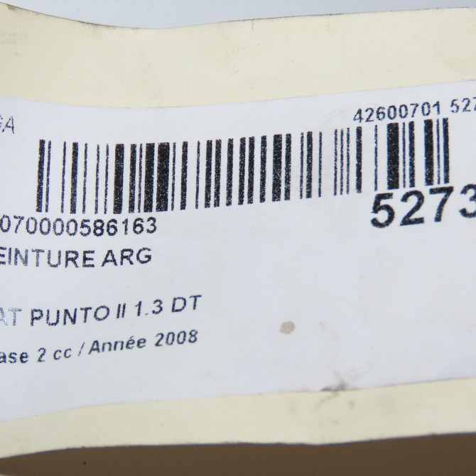 Ceinture arrière gauche occasion FIAT PUNTO II Phase 2 05-2003->10-2009 1.3 DT MULTIJET 16v 70ch 735274248 5
