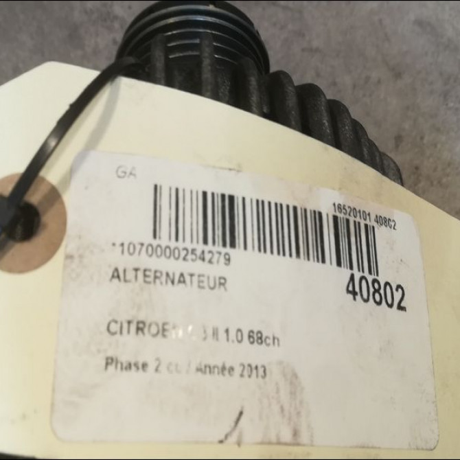 Alternateur occasion CITROEN C3 II Phase 2 03-2013->12-2016 1.0 68ch 9806007480 3