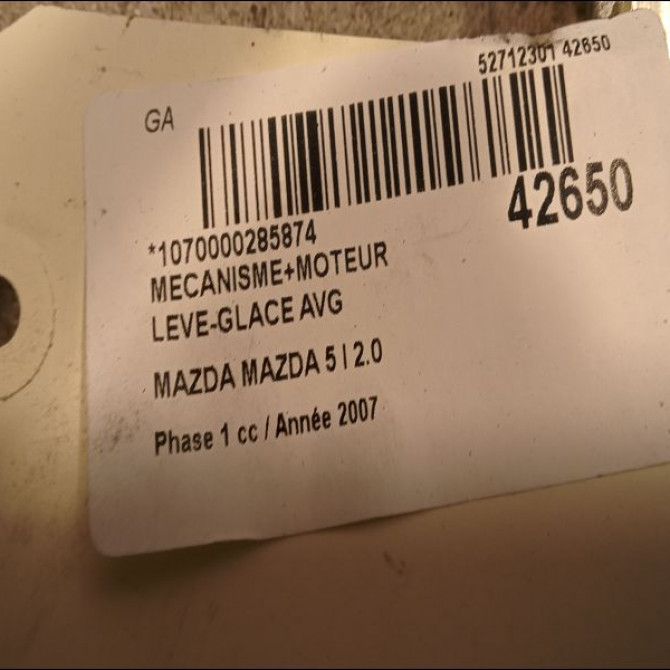 Mecanisme+moteur leve-glace avg occasion MAZDA MAZDA 5 I Phase 1 06-2005->10-2008 2.0 MZR-CD 110ch C23559590B 2