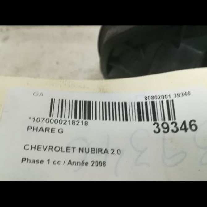 Phare gauche occasion CHEVROLET NUBIRA Phase 1 01-2005->09-2009 2.0 TDCI 121ch 96499865 3