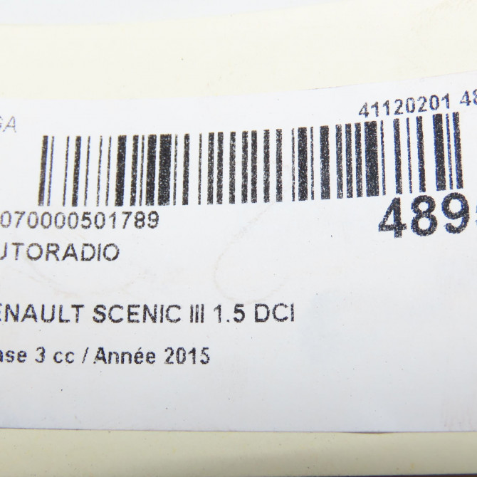 Autoradio occasion RENAULT SCENIC III Phase 3 04-2013->... 1.5 DCI 110ch 281153992R 6