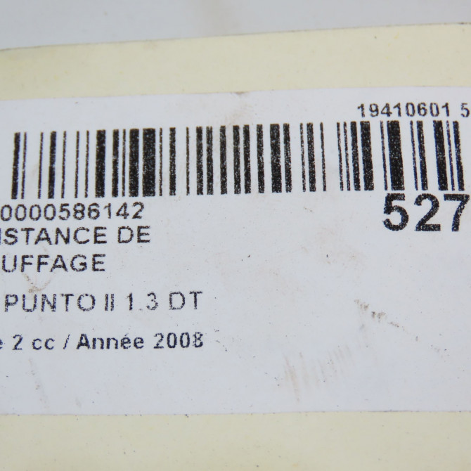 Resistance de chauffage occasion FIAT PUNTO II Phase 2 05-2003->10-2009 1.3 DT MULTIJET 16v 70ch 4