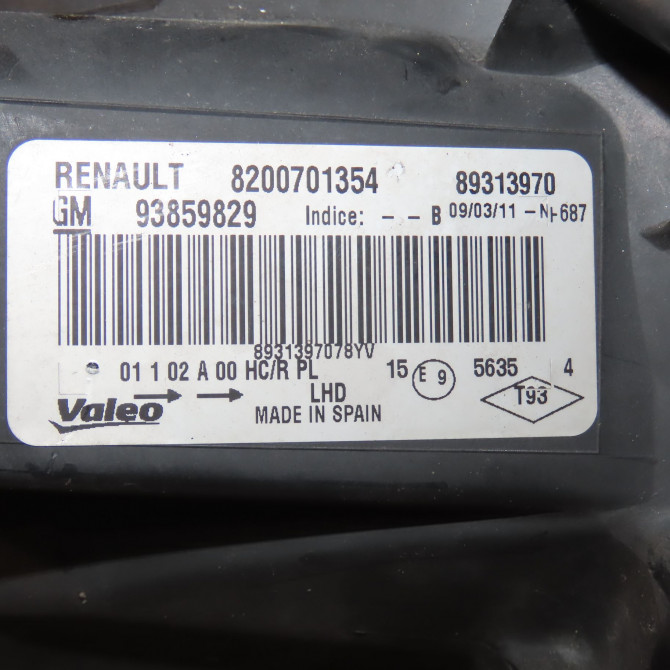 Phare gauche occasion RENAULT TRAFIC II Phase 2 08-2006->... 2.0 DCI 90ch 8200701354 4
