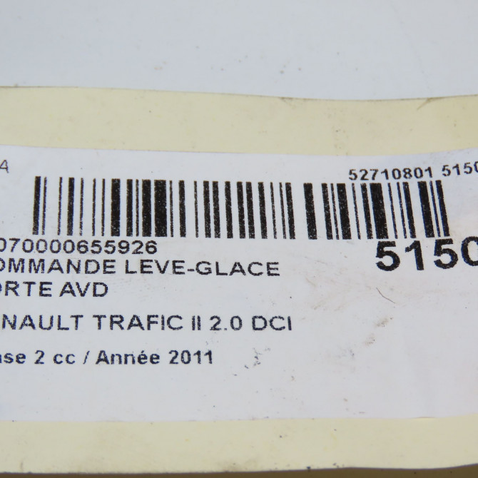 Commande lève-glace porte avant droite occasion RENAULT TRAFIC II Phase 2 08-2006->... 2.0 DCI 90ch 8200057321 4