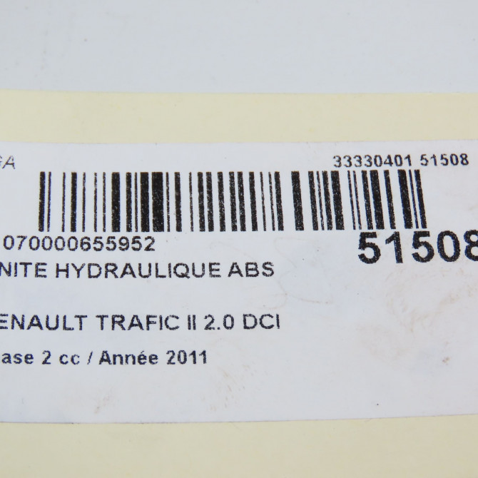 Unité hydraulique ABS occasion RENAULT TRAFIC II Phase 2 08-2006->... 2.0 DCI 90ch 8200963331 8