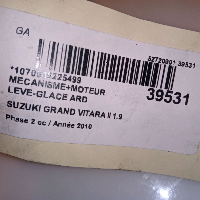 Mecanisme+moteur leve-glace ard occasion SUZUKI GRAND VITARA II Phase 1 04-1995->04-1999 1.9 DDiS 129ch 8350165J01 4