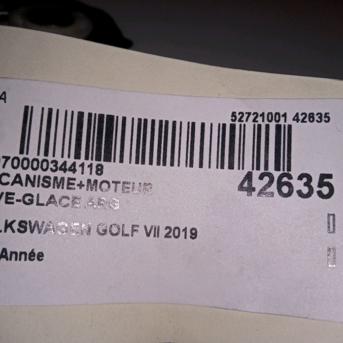 Mecanisme+moteur leve-glace arg occasion VOLKSWAGEN GOLF VII 5G4839461C 3