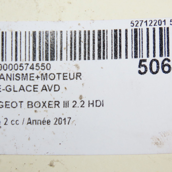 Mecanisme + moteur lève-glace avant droit occasion PEUGEOT BOXER III Phase 1 04-1995->04-1999 2.2 HDI 130ch 1685323380 7