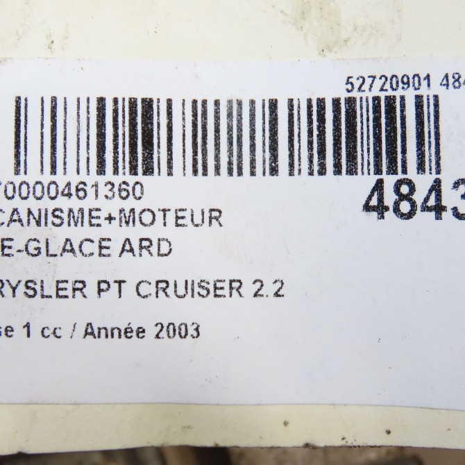 Mecanisme+moteur leve-glace ard occasion CHRYSLER PT CRUISER Phase 1 09-2000->12-2005 2.2 crd 120ch 5067592AB 6