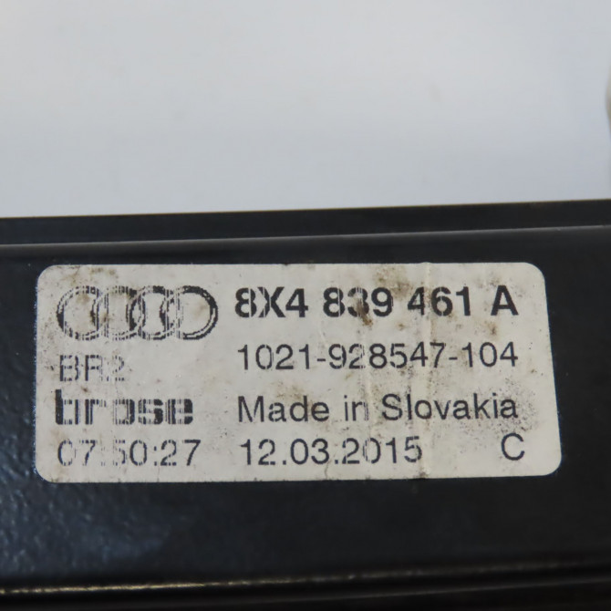 Mecanisme+moteur leve-glace arg occasion AUDI A1 A1 Phase 2 2014-12-01->2019-06-30 1.0 TFSI 95ch 8X4839461A 4