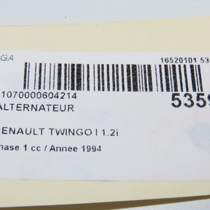 Alternateur occasion RENAULT TWINGO I Phase 1 04-1993->08-1998 1.2i 55ch 7700847513 8
