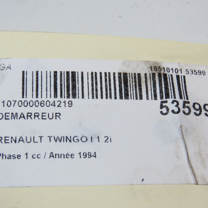 Démarreur occasion RENAULT TWINGO I Phase 1 04-1993->08-1998 1.2i 55ch 7700858442 7