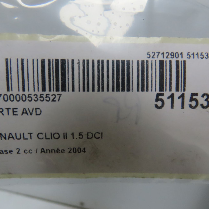 Porte avant droite occasion RENAULT CLIO II Phase 2 06-2001->07-2006 1.5 DCI 65ch 7751474992 6