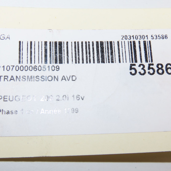 Transmission avant droite occasion PEUGEOT 206 Phase 1 09-1998->03-2009 2.0i 16v 32730Y 5