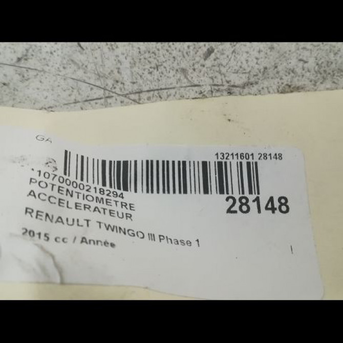 Potentiometre accelerateur occasion RENAULT TWINGO III Phase 1 06-2014->... 3