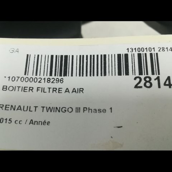 Boitier filtre a air occasion RENAULT TWINGO III Phase 1 06-2014->... 3