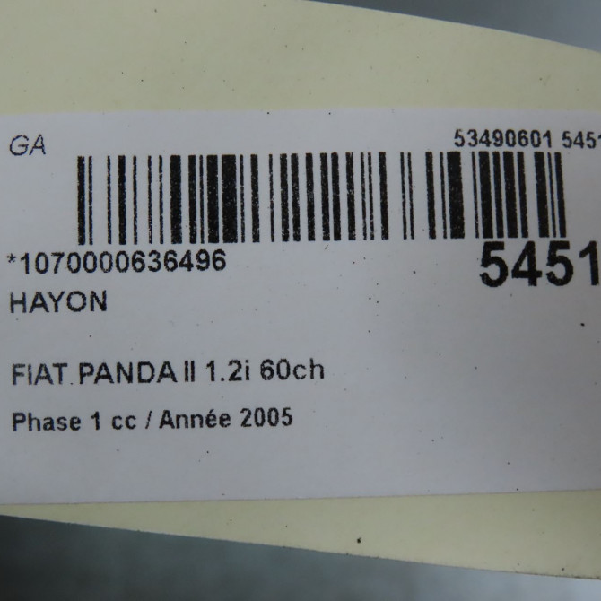 Hayon occasion FIAT PANDA II Phase 1 09-2003->12-2012 1.2i 60ch 46827172 6