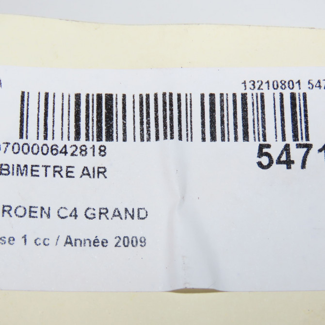 Debimetre air occasion CITROEN C4 GRAND PICASSO I Phase 1 10-2006->09-2013 2.0 HDI 138 ch 1920GN 7
