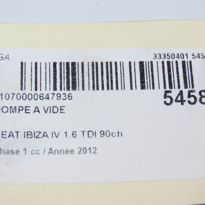 Pompe a vide occasion SEAT IBIZA IV Phase 1 05-2008->01-2012 1.6 TDI 90ch 3L145100G 5