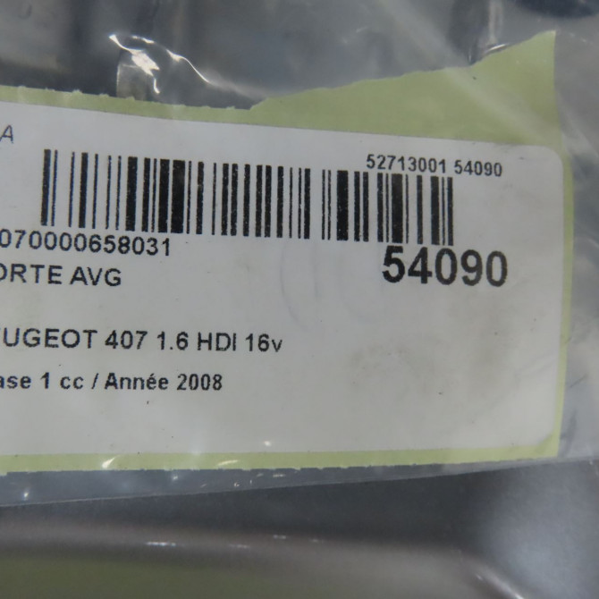 Porte avant gauche occasion PEUGEOT 407 Phase 1 04-2004->07-2008 1.6 HDI 16v 9002X3 6