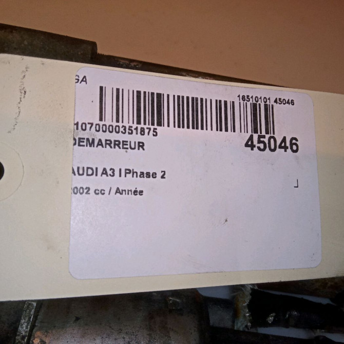Démarreur occasion AUDI A3 I Phase 2 10-2000->06-2003 1.9 TDi 101ch 2A911024GX 7
