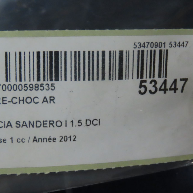Pare-choc arrière occasion DACIA SANDERO I Phase 1 06-2008->10-2012 1.5 DCI 75ch 8200735456 6