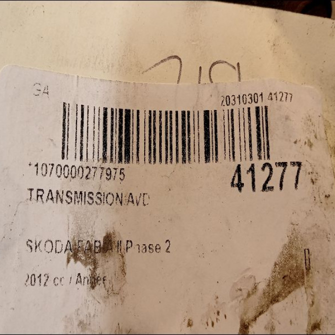 Transmission avant droite occasion SKODA FABIA II Phase 2 COMBI 03-2010->12-2014 6Q0407272EA 4