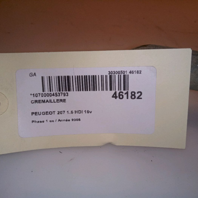 Cremaillere occasion PEUGEOT 207 Phase 1 04-2006->06-2013 1.6 HDI 16v 110ch 4001A4 7