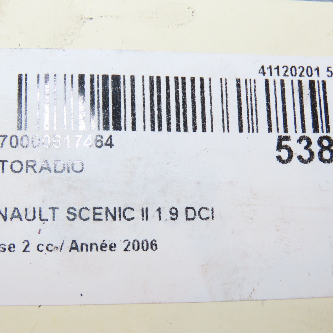 Autoradio occasion RENAULT SCENIC II Phase 2 09-2006->04-2009 1.9 DCI 125ch 8200633644 6