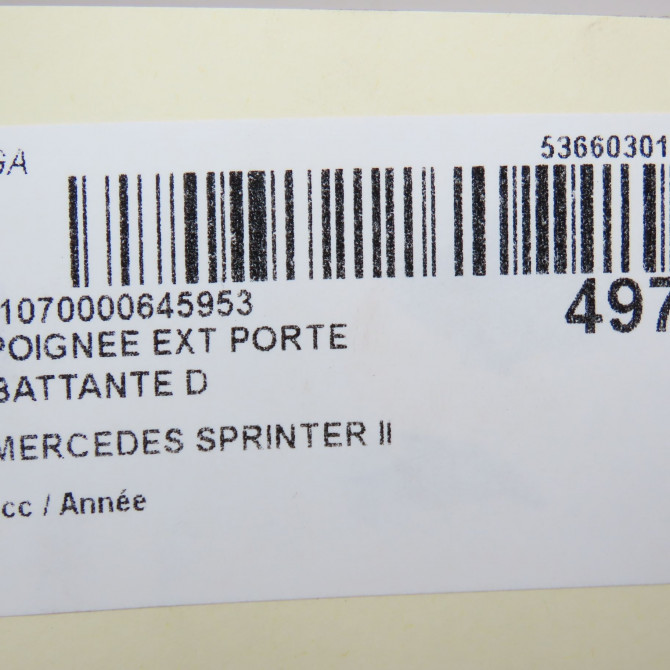 Poignee ext porte battante d occasion MERCEDES SPRINTER II 91076039009B27 4