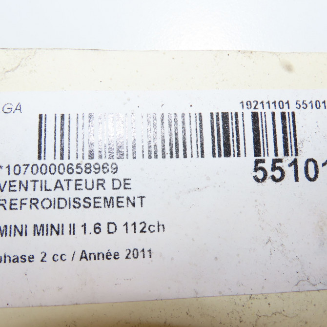 Ventilateur de refroidissement occasion MINI MINI II phase 2 08-2010->... 1.6 D 112ch 17428509990 7