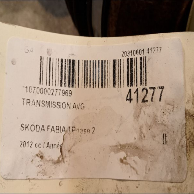 Transmission avant gauche occasion SKODA FABIA II Phase 2 COMBI 03-2010->12-2014 6Q0407271DP 4