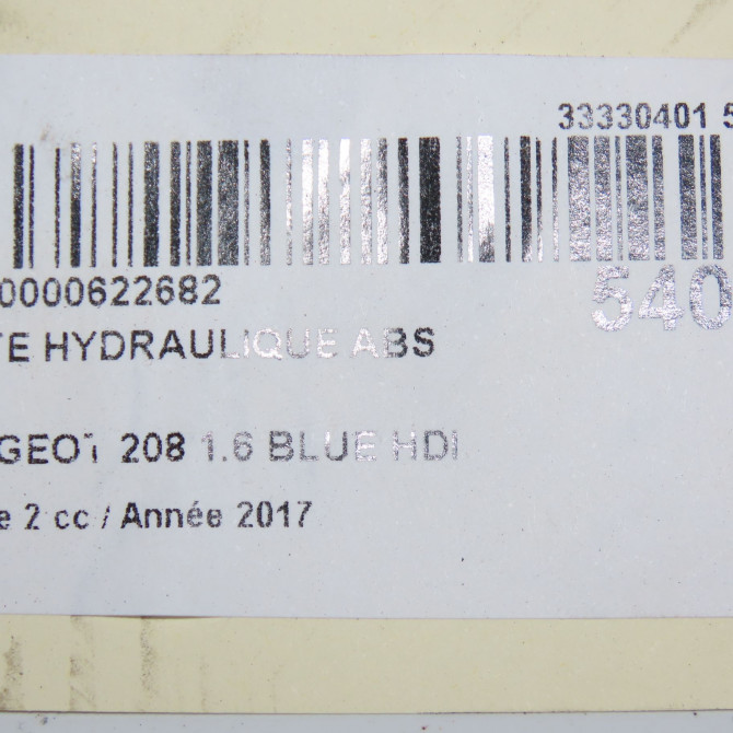 Unité hydraulique ABS occasion PEUGEOT 208 Phase 2 04-2015->... 1.6 BLUE HDI 75ch 1616770880 6