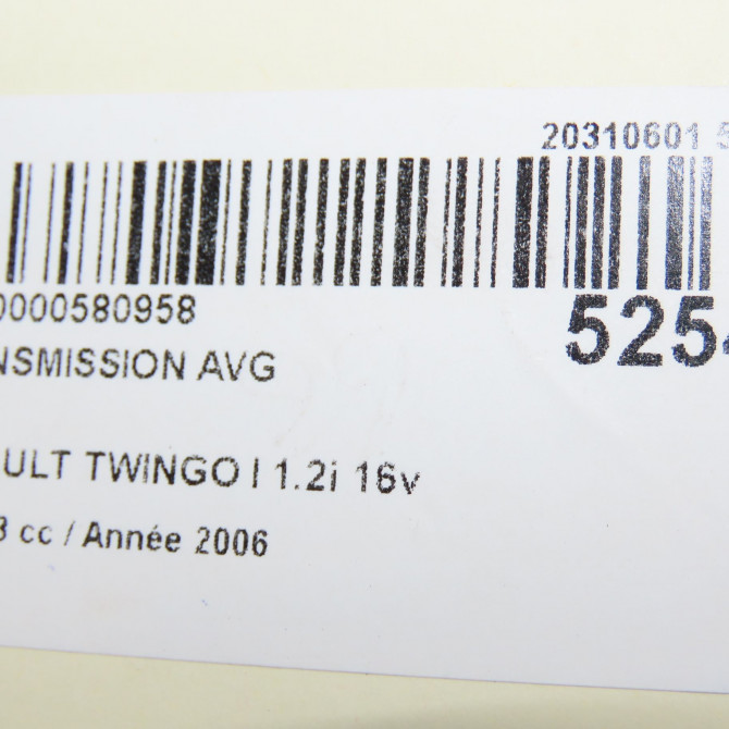 Transmission avant gauche occasion RENAULT TWINGO I Phase 3 08-2000->06-2007 1.2i 16v 8200722155 6