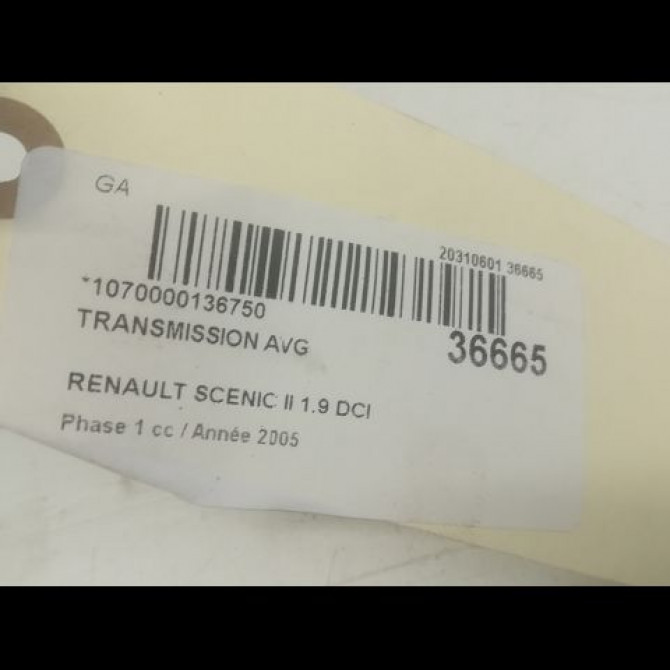 Transmission avant gauche occasion RENAULT SCENIC II Phase 1 03-2004->09-2006 1.9 DCI 120ch 8200198016 4