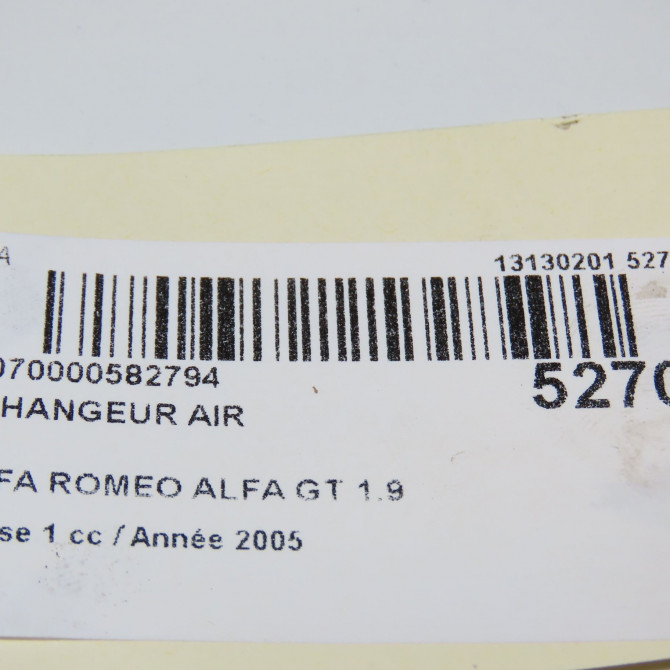 Echangeur air occasion ALFA ROMEO ALFA GT Phase 1 03-2004->12-2010 1.9 JTDm 150ch 51715999 4