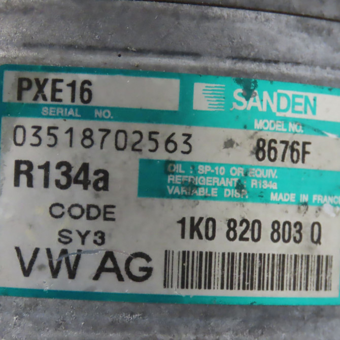 Compresseur air conditionne occasion VOLKSWAGEN PASSAT V Phase 1 03-2005->10-2010 1.9 TDI 105ch 1K0820808F 5