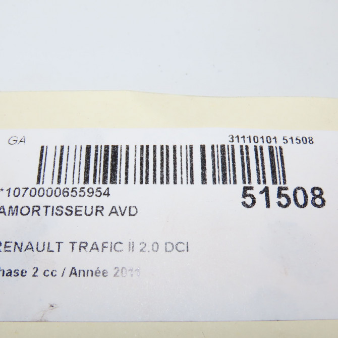 Amortisseur avant droit occasion RENAULT TRAFIC II Phase 2 08-2006->... 2.0 DCI 90ch 8200728279 4