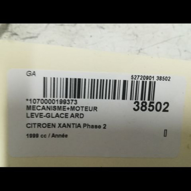 Mecanisme+moteur leve-glace ard occasion CITROEN XANTIA Phase 2 12-1997->06-2001 3