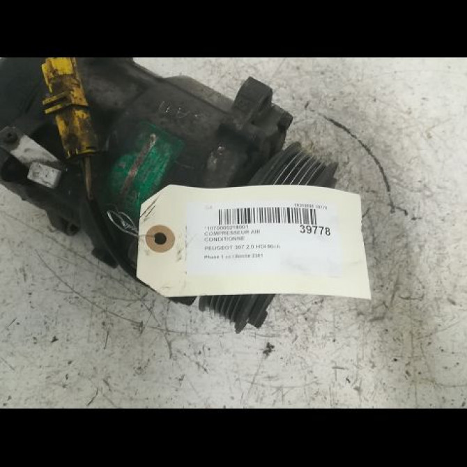 Compresseur air conditionne occasion PEUGEOT 307 Phase 1 04-2001->06-2005 2.0 HDI 90ch 6453JQ 2