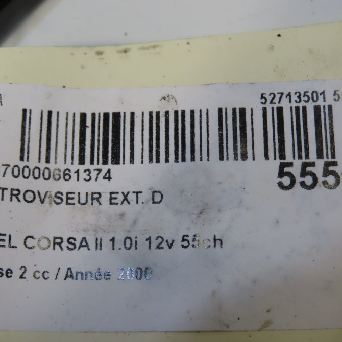 Retroviseur exterieur manuel droit occasion OPEL CORSA II Phase 2 04-1997->10-2000 1.0i 12v 55ch 90482040 5