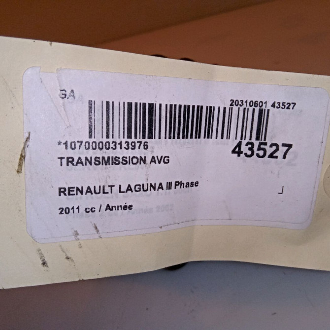 Transmission avant gauche occasion RENAULT LAGUNA III Phase 2 11-2010->03-2013 1.5 DCI 8v 110ch 391016312R 3