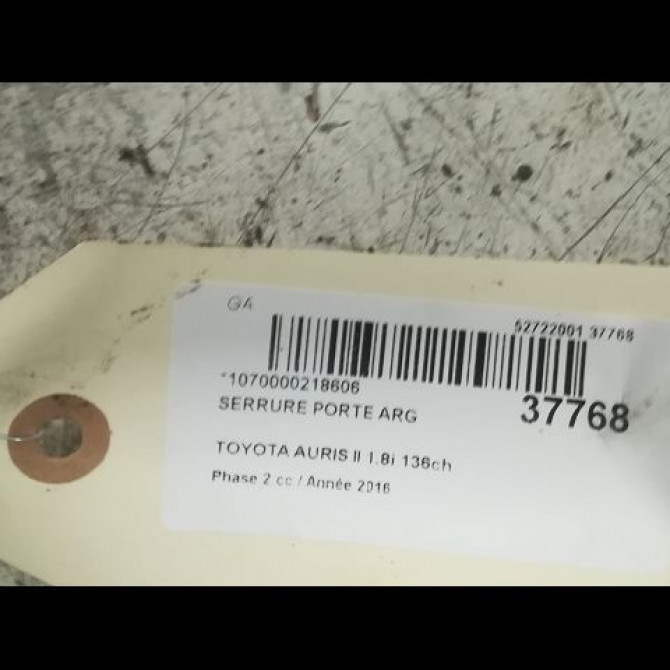 Serrure porte arg occasion TOYOTA AURIS II Phase 2 06-2015->... 1.8i 136ch 6906005051 3