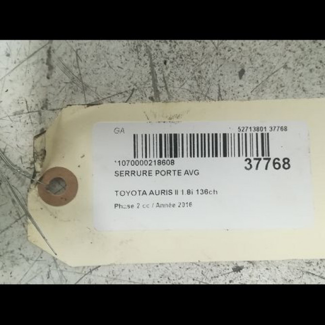 Serrure porte avg occasion TOYOTA AURIS II Phase 2 06-2015->... 1.8i 136ch 6904002211 3