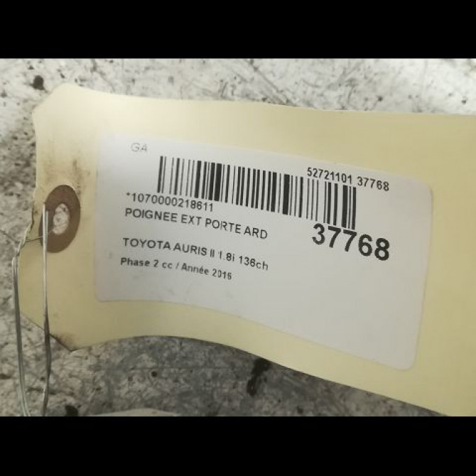 Poignee ext porte ard occasion TOYOTA AURIS II Phase 2 06-2015->... 1.8i 136ch 6921102924 3