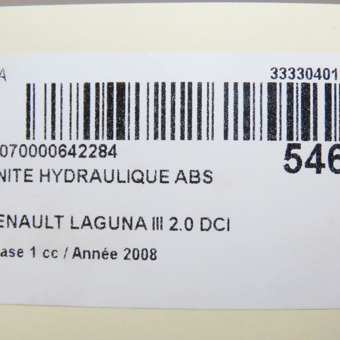 Unité hydraulique ABS occasion RENAULT LAGUNA III Phase 1 10-2007->10-2010 2.0 DCI 130ch 476603724R 6